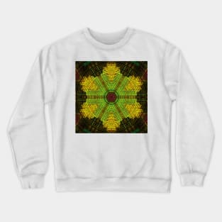 Weave Mandala Green Yellow and Red Crewneck Sweatshirt